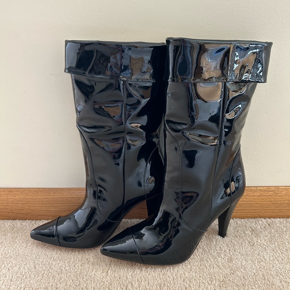 NIB IRO Paris Ully Patent-Leather High Heel Boots in Black - FR 40 / US 8.5 - Picture 10 of 16